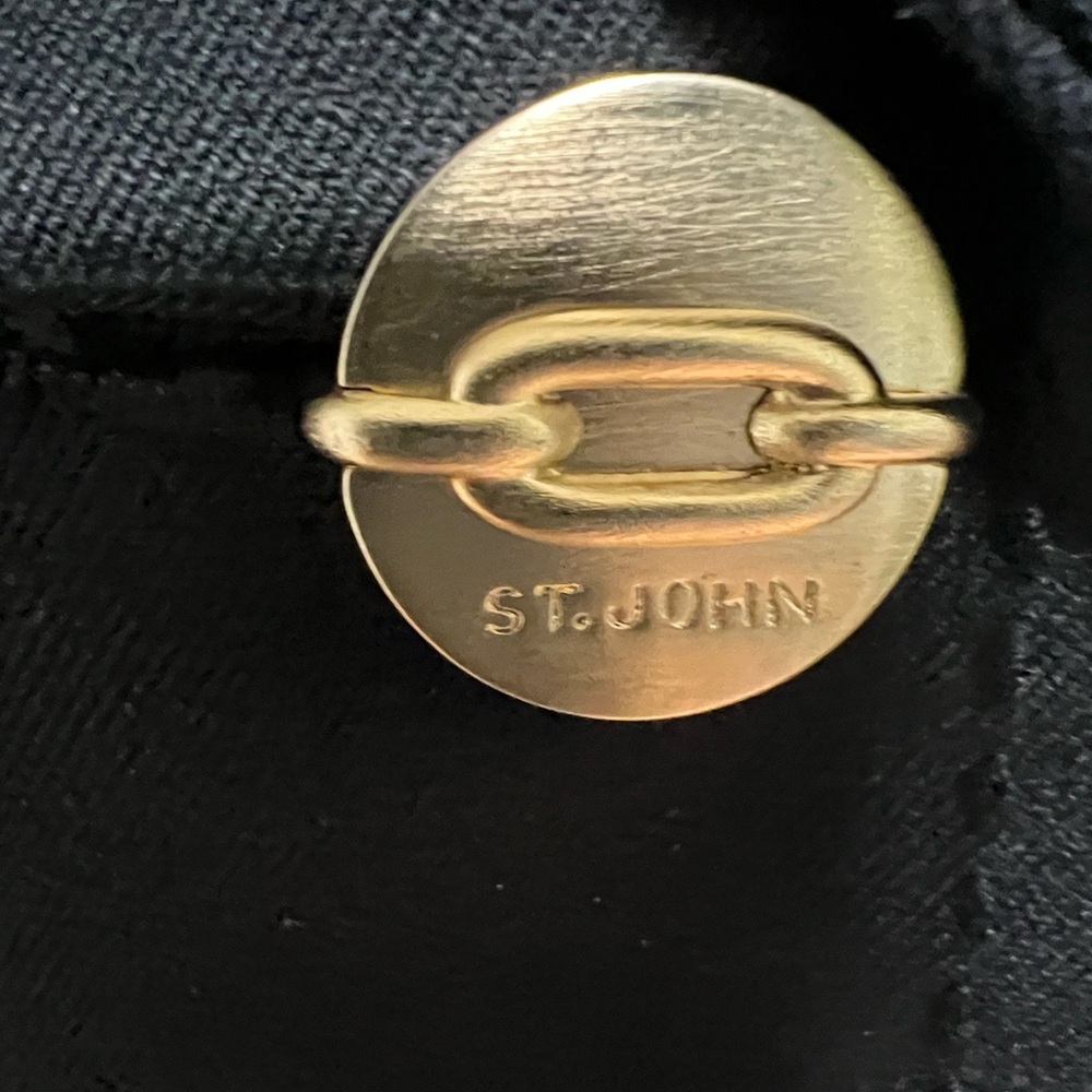 St. John Elegant Black Jacket with Gold Accents - Picture 5 of 12